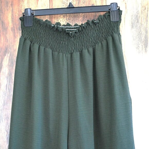 ee:some Hunter Green Stretch Waist Wide Leg Business Casual Pants L - Picture 1 of 7